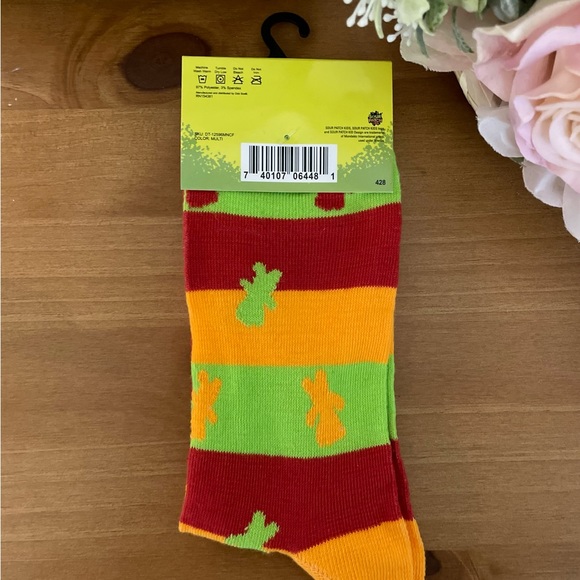 Sour Patch Kids Crew Socks Candy Novelty Fun Unisex Adult One Size NWT - Picture 2 of 3